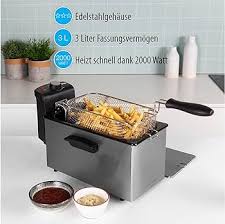 Frytkownica ze stali nierdzewnej 3L, 2000 W z pokrywką